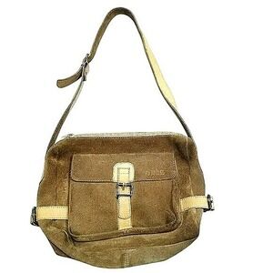 Bridas Diffusion Suede Leather‎ Brown Buckle Shoulder Bag Western Cowgirl